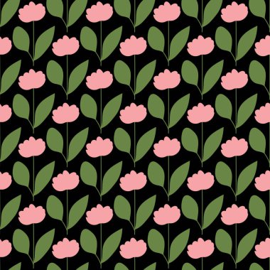 Kusursuz çiçek deseni. Bitkisel elementler ve nazik çiçeklerle modaya uygun minimalist tarzda renkli bir arkaplan.