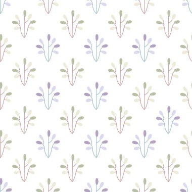 Organik doğa unsurları olan kusursuz bir arka plan. Çağdaş tasarımlar için mükemmel olan zarif minimal çiçek deseni.