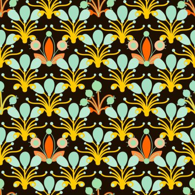 Organik doğa unsurları olan kusursuz bir arka plan. Çağdaş tasarımlar için mükemmel olan zarif minimal çiçek deseni.