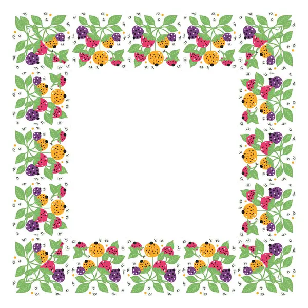 Farklı bitki ve otlarla süslenmiş çiçek deseni. Vektör tasarım ögesi.