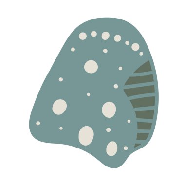 Beyaz arka planda tek bir renkli deniz kabuğunun vektör çizimi. Kıyı grafik kompozisyonları için zarif çizim.