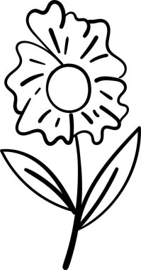 Yaban çiçeği çizgisi sanat öğesi. Temiz, minimalist bir görünüş..