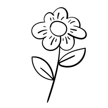 Yaban çiçeği çizgisi sanat öğesi. Temiz, minimalist bir görünüş..