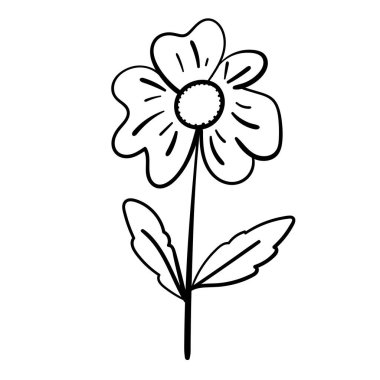 Modern çiçek ana hatları şık, organik görseller için.