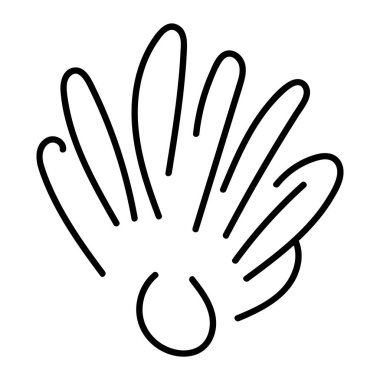 Zarif bir çizgi sanat tarzında deniz kabuğunun minimum vektör çizimi.