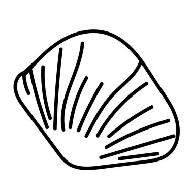 Tek kabuk çizimi illüstrasyonu, minimalist baskılar için ideal.