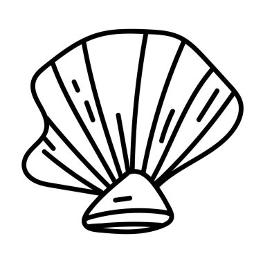 Asgari vektör hatlarıyla kıyı kabuğu çizimi.