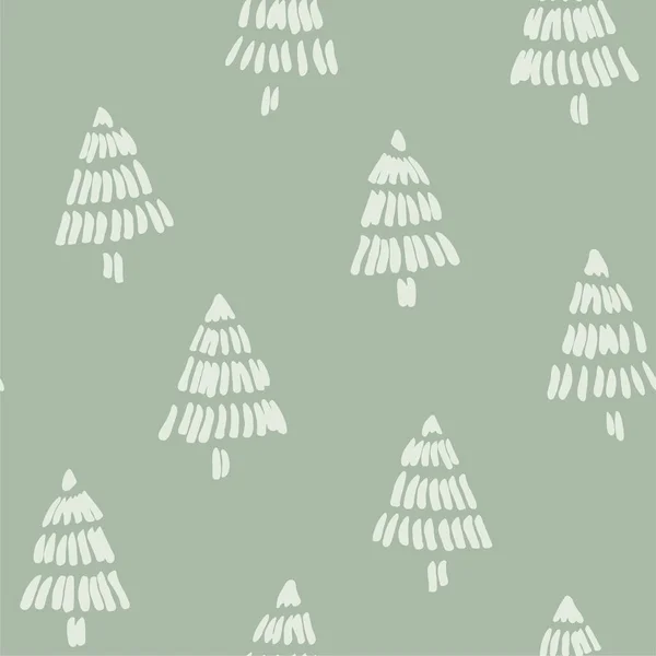 Sencillo Lindo Árbol Navidad Textura Pintada Mano Paleta Colores Pastel — Vector de stock