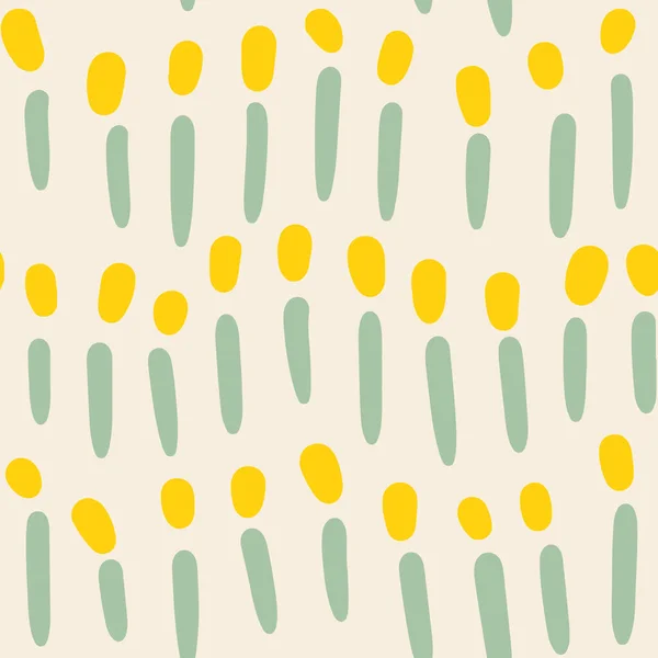 Абстрактні Хвилясті Квіти Розташовані Геометрично Рядами Кольоровій Палітрі Жовтого Ятного — стоковий вектор