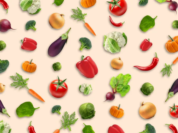 Muster Aus Verschiedenen Gemüsearten Das Konzept Von Frischer Und Roher — Stockfoto