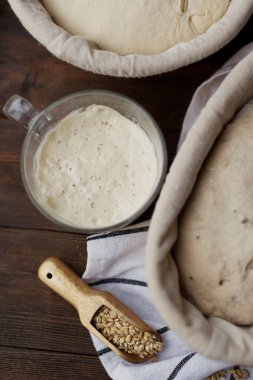 Making homemade artisan sourdough bread clipart