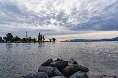 Cloudy sky over summer sunset in Vancouver