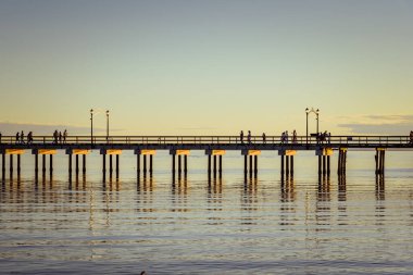 Spectacular sunset on the ocean pier