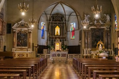 Sirmione, İtalya - 22 Ağustos 2019 Saint Anna Kilisesi İçi