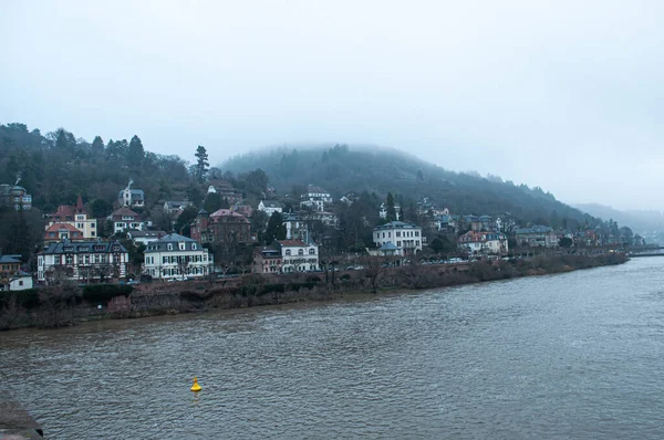 Heidelberg Germany Dec 2018 Ομιχλώδης Καιρός Για Την Πόλη Απόγευμα — Φωτογραφία Αρχείου