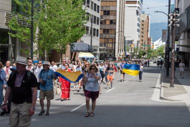 Vancouver, Kanada - 20 Mayıs 2023 - Vyshyvanka Günü üçüncü perşembe günü kutlanan uluslararası bayramdır.