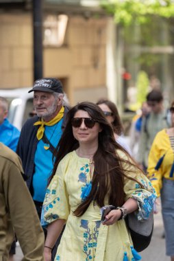 Vancouver, Kanada - 20 Mayıs 2023 - Vyshyvanka Günü üçüncü perşembe günü kutlanan uluslararası bayramdır.