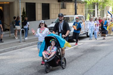 Vancouver, Kanada - 20 Mayıs 2023 - Vyshyvanka Günü üçüncü perşembe günü kutlanan uluslararası bayramdır.