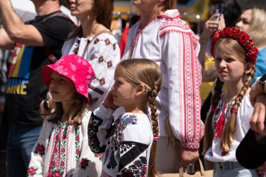 Vancouver, Kanada - 20 Mayıs 2023 - Vyshyvanka Günü üçüncü perşembe günü kutlanan uluslararası bayramdır.