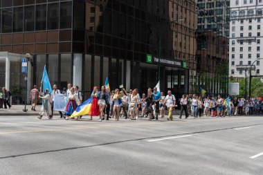 Vancouver, Kanada - 20 Mayıs 2023 - Vyshyvanka Günü üçüncü perşembe günü kutlanan uluslararası bayramdır.