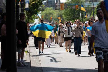 Vancouver, Kanada - 20 Mayıs 2023 - Vyshyvanka Günü üçüncü perşembe günü kutlanan uluslararası bayramdır.