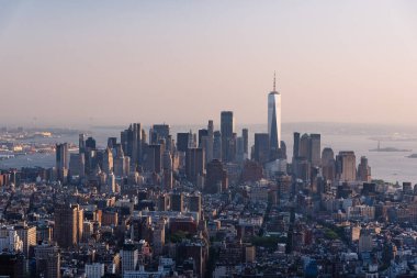 New York, ABD - 12 Mayıs 2023 - New York City Manhattan şehir merkezi hava manzarası