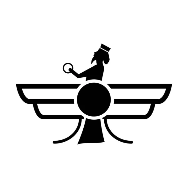 Faravahar Symbol Faravahar Ikon Element Religion Symbol Illustration Tecken Och — Stock vektor