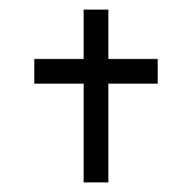 Hıristiyan haç sembolü. Din çapraz ikon vektör işareti. Kutsal Haç logosu çizimi