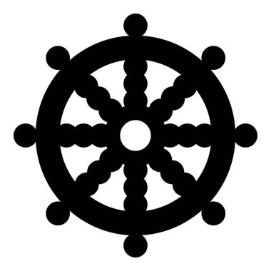 Dharmachakra / Dharma Çarkı - uygulamalar ve web siteleri için Budizm ve Hinduizm düz simgesi