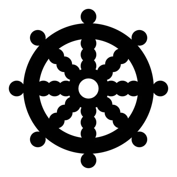 Dharmachakra Roue Dharma Symbole Bouddhisme Hindouisme Icône Plate Pour Les — Image vectorielle