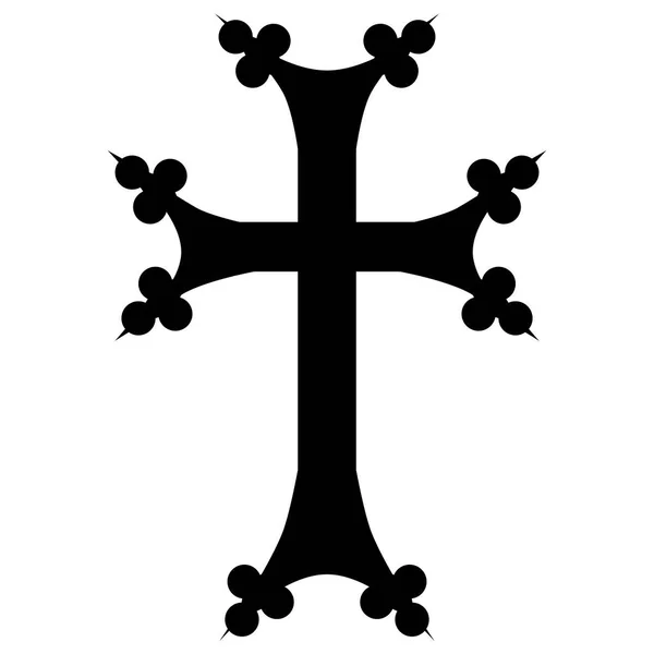 Image Vectorielle Croix Chrétienne Simplement Icône Plate Noire — Image vectorielle