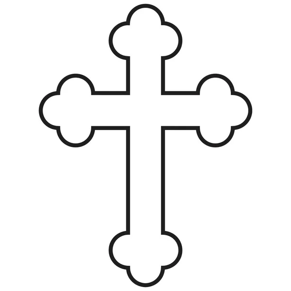 Croix Orthodoxe Serbe Icône Plat Noir — Image vectorielle