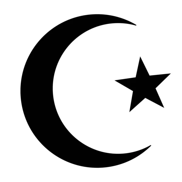 Estrela Crescente Símbolo Ícone Plano Islã Para Aplicativos Sites —  Vetores de Stock