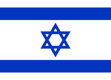 Flag of Israel. Vector israel flag design in original color and dimension, for print or web clipart