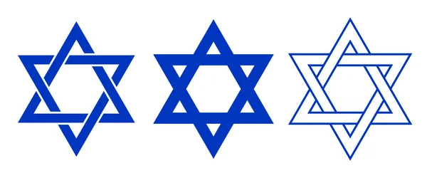 Star David Set Szimbóluma Judaizmus Lapos Ikon Alkalmazások Weboldalak — Stock Vector