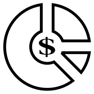 Düz Siyah Biçimli Basit ve Zarif Pasta Çizelgesi Vektörü