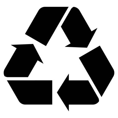 Sembol simgesini geri dönüştür. Parlak ve modern siyah düz vektör ikonu evrensel geri dönüşüm sembolünü temsil ediyor. Bu minimalist tasarım, geri dönüşüm ve sürdürülebilirliğin önemli mesajını iletmek için çeşitli uygulamalar için mükemmeldir.