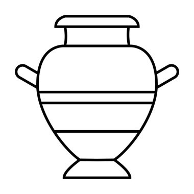 Ev dekorunu simgeleyen minimalist vazo simgesi. Bitki ya da çiçekli bir vazo içeren basit, zarif bir tasarım. İç tasarım uygulamaları, web siteleri veya dekorasyonla ilgili içerik ve projeler için ideal.