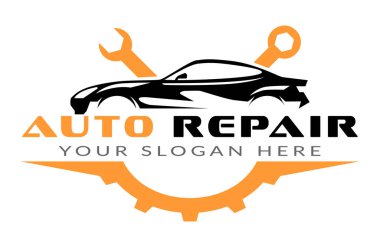 Araba tamir servisi için modern ve minimalist bir vektör logosu. Bir ingiliz anahtarı ve vites sembolü, otomotiv bakım ve profesyonelliğini temsil ediyor. Temiz tasarım, markalaşma ve reklam için mükemmel..