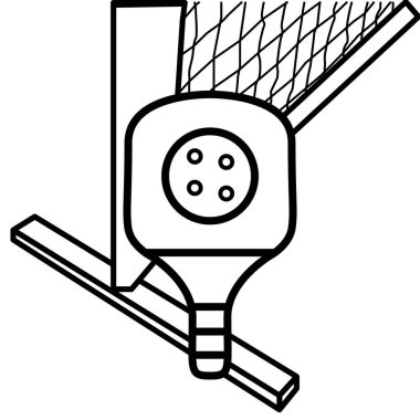 Pickleball raketinin temiz çizgi sanat tarzında detaylı vektör çizimi. Spor bilgileri, ekipman kılavuzları ya da minimalist tasarım temaları için mükemmel. Tamamen düzenlenebilir ve mikro platformlar için ideal.