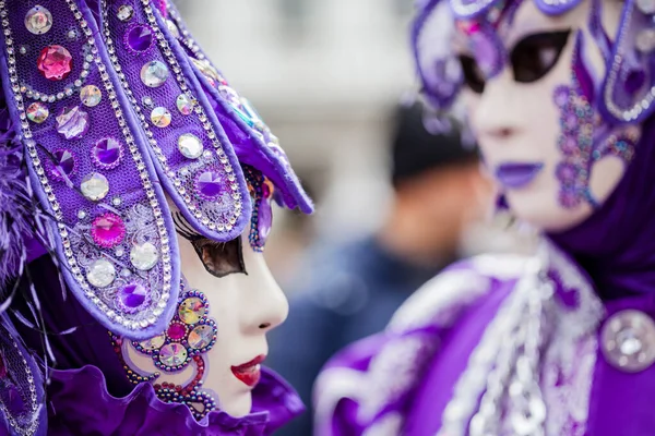 Venice, Italy - February, 2019: Carnival of Venice, typical Italian tradition and festivity with masks in Veneto.