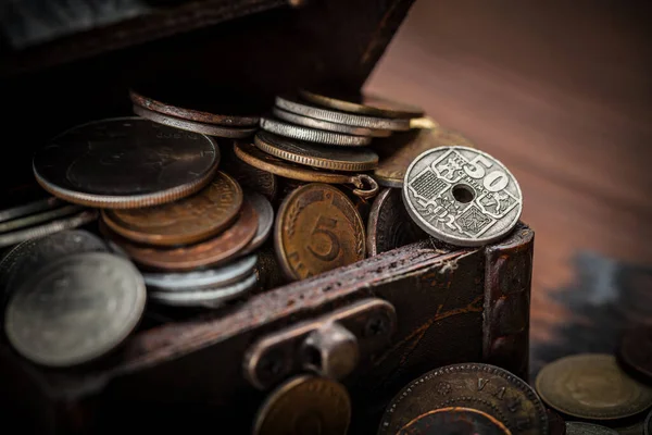 Monedas Antiguas Todo Mundo Desde 1940 Hasta Nuevo Milenio — Foto de Stock