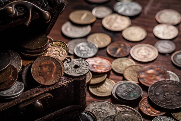 Monedas Antiguas Todo Mundo Desde 1940 Hasta Nuevo Milenio — Foto de Stock