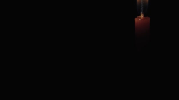 Червона Свічка Чорному Тлі Русі Повзунок Гасіння Свічки Дим Свічки — стокове відео