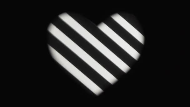 Біле Серце Чорному Тлі Різними Візерунками Графіка — стокове відео