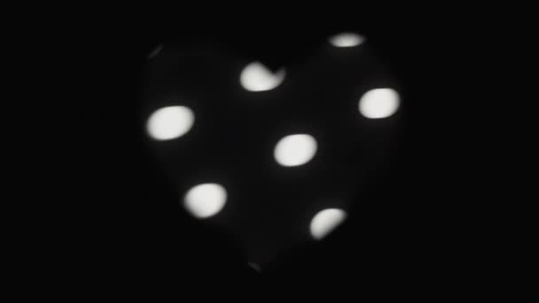 Siyah Arkaplanda Beyaz Kalp Farklı Desenler Grafikler — Stok video
