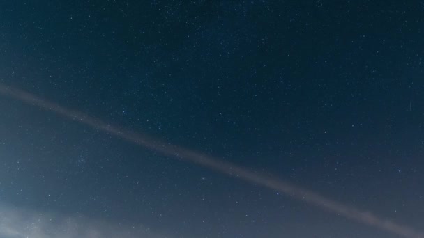 Csillagos Időugrása Mozgásban Hulló Csillagok Műholdak Felhők — Stock videók