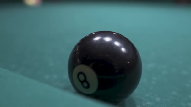 台球游戏 袋装球 打黑球 — 图库视频影像