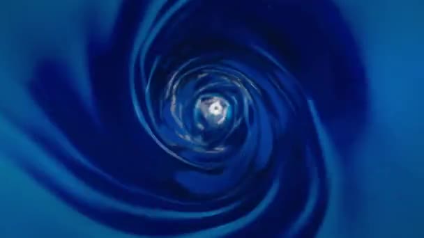 Whirlpool Trechter Het Water Macro Schieten Slow Motion Blauw Water — Stockvideo