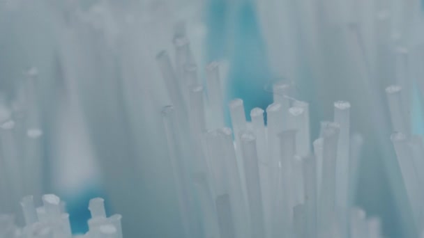 Makro Suwak Szczoteczka Zębów Białej Nici — Wideo stockowe